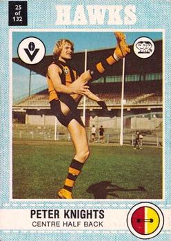 1977 Scanlens VFL #25 Peter Knights Front